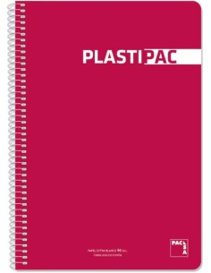 PAQ 5 BLOC Fº 80H 90G CUAD 4X4 PLASTIPAC COLOR ROJO
